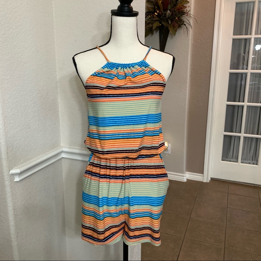 Derek Heart multicolored stripes romper Size S